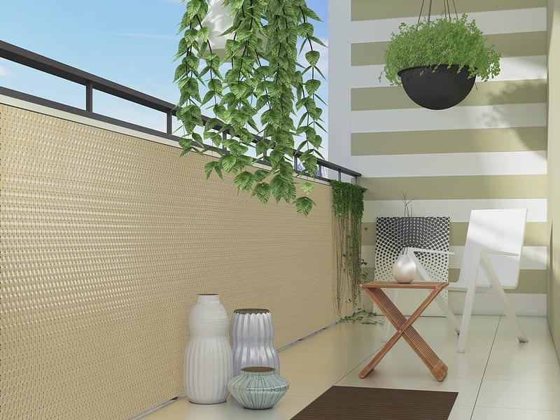 RattanSichtschutz für Balkon Polyrattan RD GEOmall.de